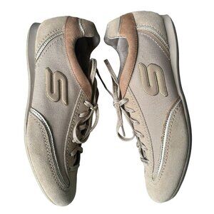 Skechers Bella Campana Fashion Sneakers Gold Leather Textile Lace-Up Size 10‎